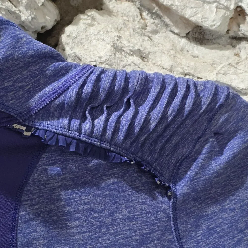 Lululemon Pace Pusher Womens Stretch 1/4 Zip Blue Pockets Pullover Sweatshirt 6